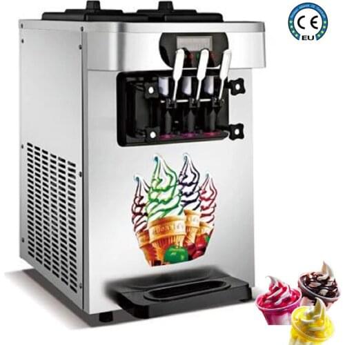Desktop Soft Ice Cream Machine Commercial Ice Cream Makers Stainless Steel Ice Cream Vending Machine 1700W