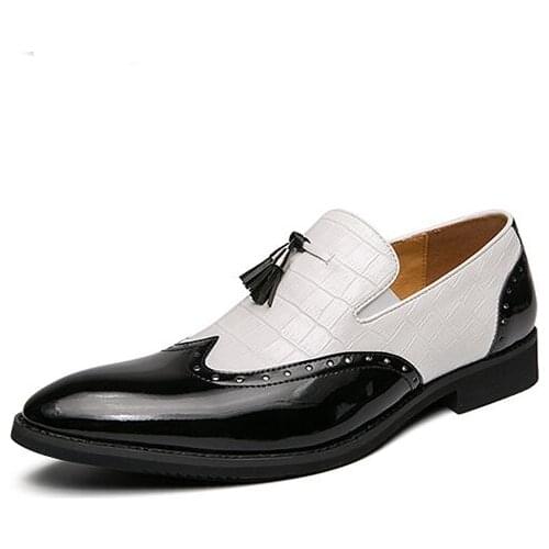 New Fashion 2020 Men black white tassel Bullock oxford shoes Male Dress Wedding prom Homecoming Shoe zapatos hombre vestir
