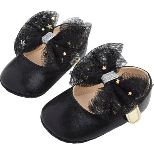 Newborn Baby Girls Princess Shoes Infant Anti-Slip Soft Sole Casual Shoes Summer Sequins Bow Crib Shoes First Walkers 0-18M