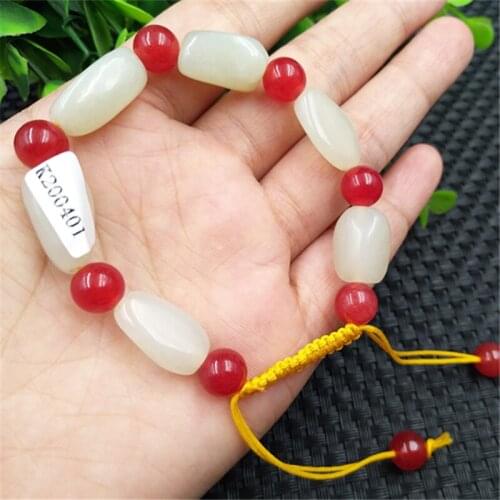 Genuine heTian Baiyu stone irregular Beads Bracelet hand on a delicate female special offer