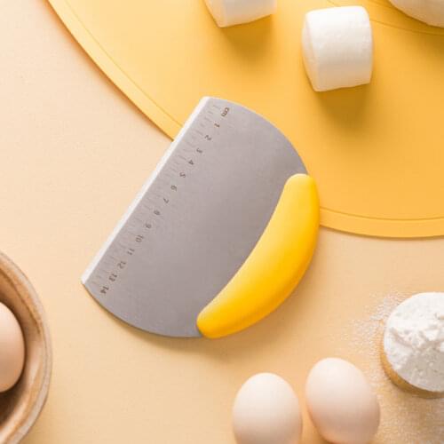 PP Stainless Steel Pastry Cutter With Size Mark Cake Spatulas Dough Scraper Cookie Cutter Butter Knife Baking Kitchen Tool