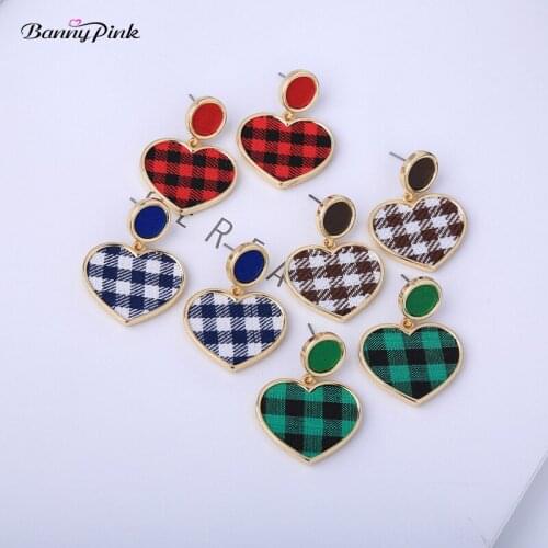 Banny Pink Cute Cloth Heart Pendant Dangle Earrings For Women Lovely Prevent Allergy Statement Drop Earrings Fashion Jewelry