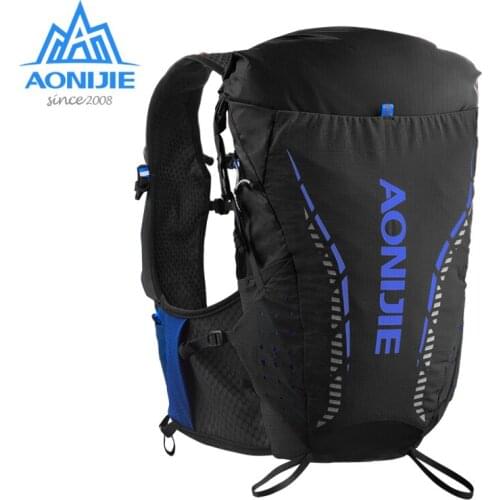 AONIJIE Newest C9104 Black Ultra Vest 18L Hydration Backpack Pack Bag Soft Water Bottle Flask For Trail Running Marathon Race