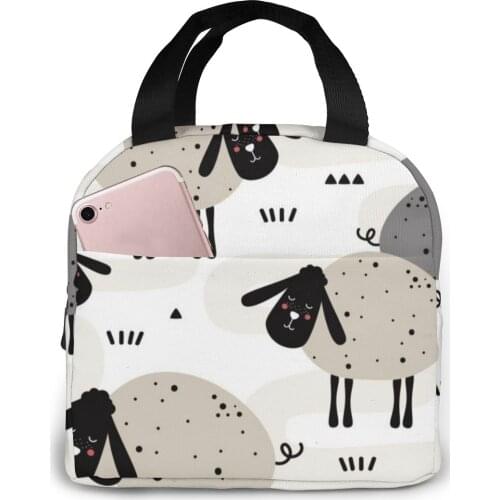 Oxford Cloth Lunch Bags Cartoon Sheep Insulated Bag Lady Food Picnic Multifunction Bags Handbags For Students Unisex bolsa