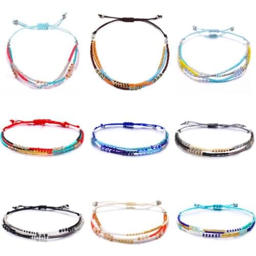 TOUCHEART Handmade String Cord Woven Braided Bracelets&Bangle For Women Multicolor Bracelet Simple Beading Bracelet SBR190447