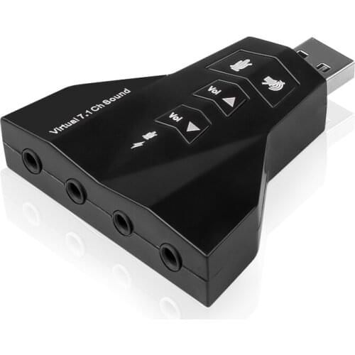 Kebidumei Mini External 7.1 Channel USB 3D Sound Card Audio for Laptop PC for Macbook Dual Virtual 7.1 USB 2.0 Adapter Wholesale