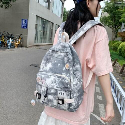 Waterproof Large-capacity Travel Backpacks 2021 Summer New Fashion Womens Backpack Trend Nylon Tie-dye School Bag For Girls