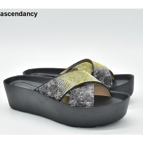 2021 Italian Women Wedding Shoes Decorated with Metal African Party Pumps Italian Style Women Nigerian Party Pumps African Shoes