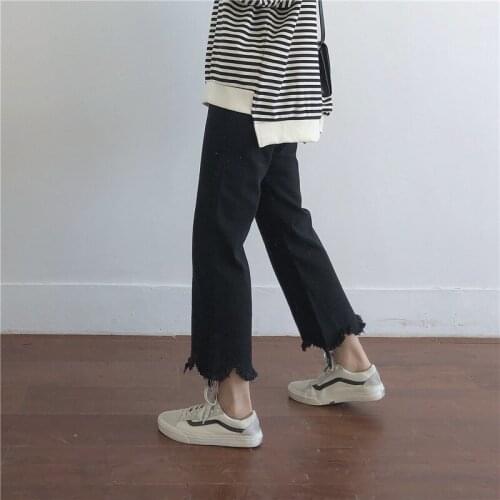Wide-legged ankle length jeans women loose 2020 new spring autumn straight big size 5XL fat mm womens Flare pants