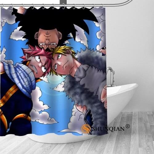 High Quality Custom Fairy Tail Shower Curtain Polyester Fabric Bath Curtain Hooks Mildew Resistant 1PC Custom