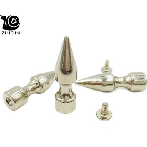 20Pcs 10x35mm Sliver Zinc Alloy Spikes Cone Spots Metal Studs Leathercraft Rivets Punk Spike Clothes Bags Belt Pet Collars DIY