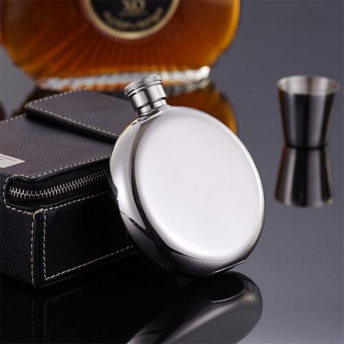 3/5oz Round Design Portable High quality 304 stainless steel mango hip flask travel whiskey alcohol liquor bottle flagon