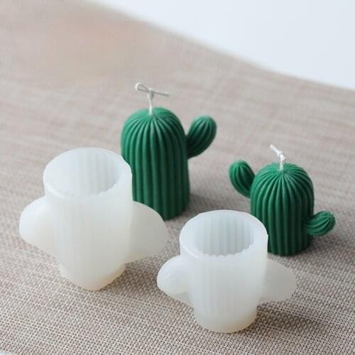 3D Cactus Candle Mold Silicone Mold Aromatherapy Plaster Handmade Candle Making Soap Resin Crafts Mold DIY Chocolate Mould