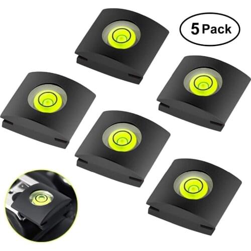 5 Pack) 2-in-1 Hot Shoe Hotshoe Cover with Bubble Spirit Level for DSLR/SLR /EVIL Camera