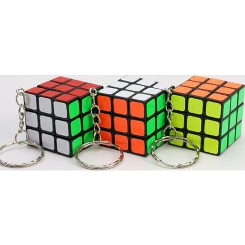 50pcs/lot Mini 3x3x3 Magic Cube Keychain Pendant Speed Twist Puzzle Games Educational Learning Toys for Kids 3CM