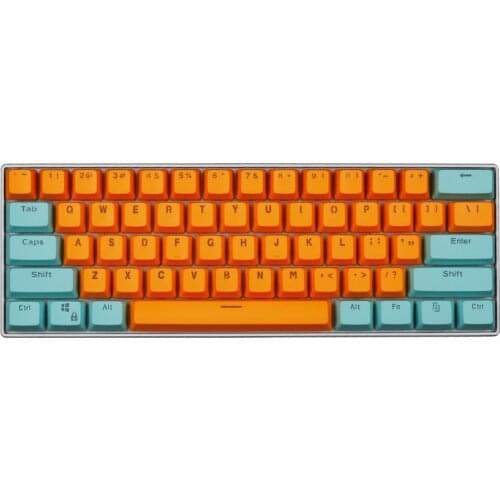 61/87/104 Keys Green And Orange OEM Height PBT Double-Shot Keycaps For Mechanical Keyboard