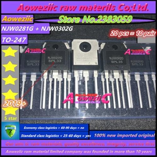 Aoweziic 2019+ 20 PCS = 10pair 100% new imported original NJW0281G NJW0302G NJW0281G NJW0281 NJW0302 TO-247 Audio matching tube