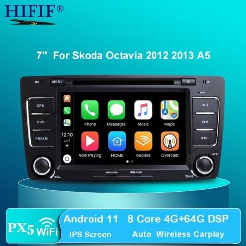 DSP IPS 2 Din Car DVD GPS For Skoda Octavia 2012 2013 A 5 A5 Yeti Fabia Car Android 10 8 Core 4GB RAM Stereo Radio Navigation