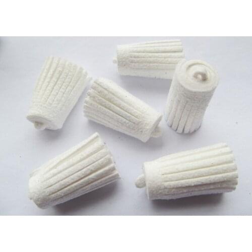 Free Shipping 10pcs 33mm Handbag Tassels,DIY Accessories,White Korean Fleece Suede Cord,Chamois Macrame Bag Component