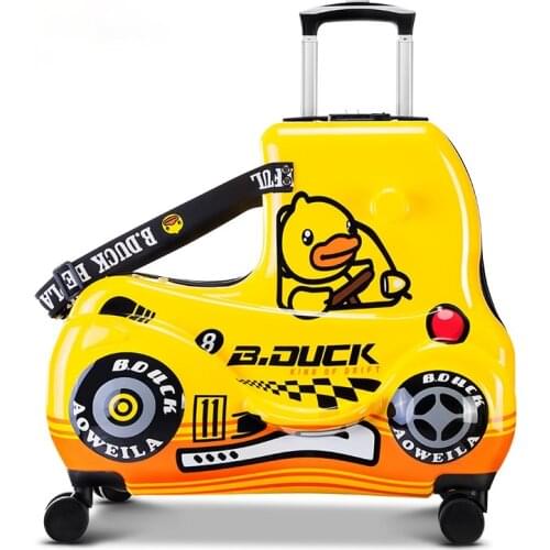 TT Childrens Car Trolley Case Universal Wheel Riding Luggage Mens and Womens Luggage with Baby