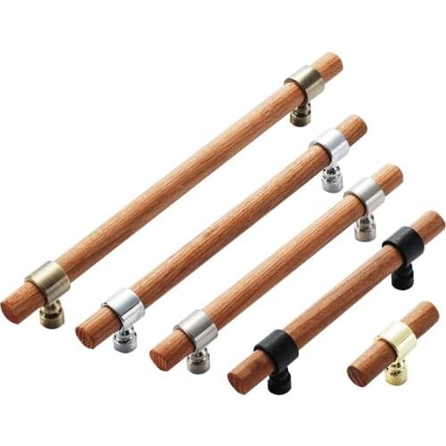 Wooden door handle Furniture drawer pull door pads protector Cabinet knob for Knobs and handles drawers 128mm 96mm single hole