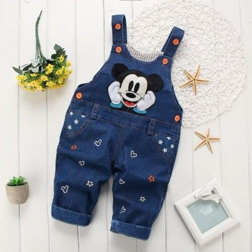 Childrens Denim Overalls Baby Jeans Pants Baby Boys Girls Trousers Infant Clothing Toddler Babies Pants Little Kids 1-4 Years