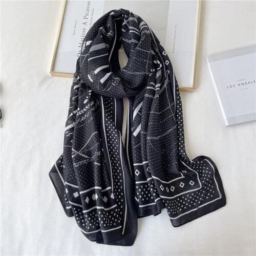 Europe Luxury Warm Winter Headscarf Women Print Cotton Pashmina Shawl Wrap Bandana Female 180*90cm Beach Stoles Hijab 2021 New