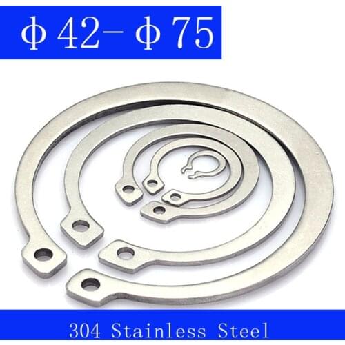 Φ42 φ45 φ47 φ48 φ50 φ52 φ55 φ58 φ60 φ62 φ65 φ68 φ70 φ72 φ75 304 Stainless Steel Internal Snap Retaining Rings Circlip Fastener