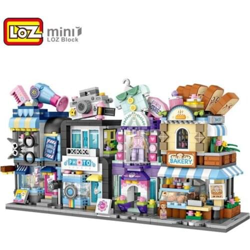 LOZ Mini Blocks City View Scene Coffee Shop Retail Store Architectures Models & Building Quiz Christmas Toy for Children