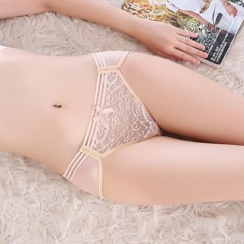 Lace Panties Womens Briefs Transparent Underwear Sexy Soft Plus Size Erotic Panties Hollow Out Lingerie Low Waist Female