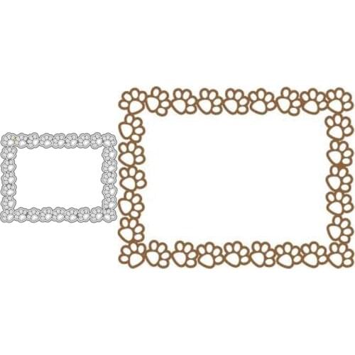 Metal Cutting Dies Rectangular Plum Palm Print Stencils Die Cut for DIY Scrapbooking Album Paper Card Embossing