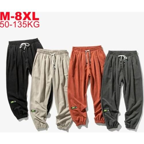 Mens Hip Hop Casual Harem Pants Streetwear Male Trousers Plus Size Bottoms Big 5XL 6XL 7XL 8XL Men Casual New Solid Sweatpants