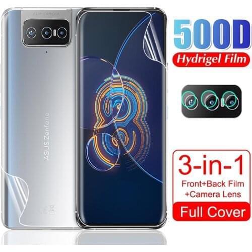 For Asus Zenfone 8 Flip Soft Hydrogel Camera Lens Front Back Protective Film For Zen Fone Zenfone8 8Flip 6.67" Film Not Glass