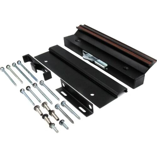 C 1001 Sliding Glass Door Handle Set, 4-15/16 in., Extruded Aluminum, Black, Hook Style, Surface Mount