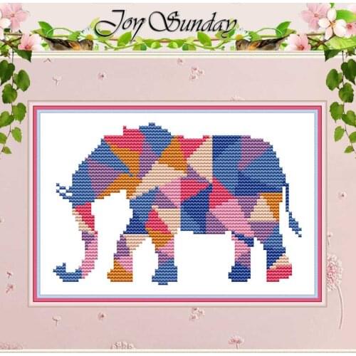Tangram animals Patterns Counted 11CT 14CT Printed Cross Stitch Sets Handmade Chinese Cross-stitch Kits Embroidery Needlework