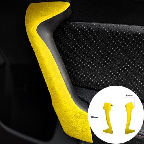 Car Door Handle Frame Armrest Cover Panel Alcantara Suede Wrap For Subaru BRZ Toyota 86 2013-2020 Molding Trim Strip Accessories