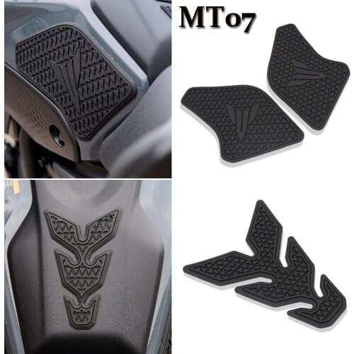 Motorcycle Non-slip Side Fuel Tank Stickers 2021 FOR YAMAHA MT07 MT-07 MT 07 Waterproof Pad Rubber Sticker