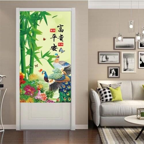 New Chinese Style Door Curtain Kitchen Bathroom Partition Curtain Living Room Decorative Curtain Feng Shui Curtain