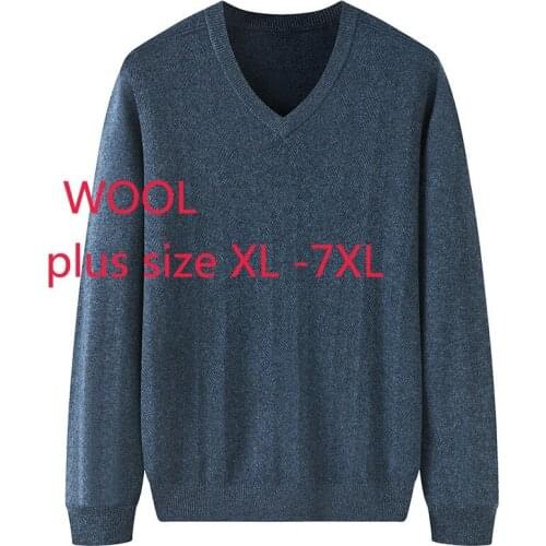 New Arrival Super Large Men Fashion Casual Wool Sweater Spring And Autumn Computer Knitted Pullovers V-neck Plus Size XL-6XL 7XL