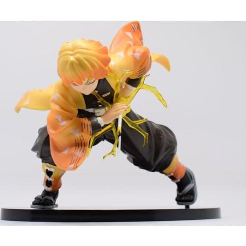 Japan Anime Demon Slayer: Kimetsu no Yaiba Agatsuma Zenitsu Lightning PVC Figure Figurine 14cm Toy Model Statue New With Box