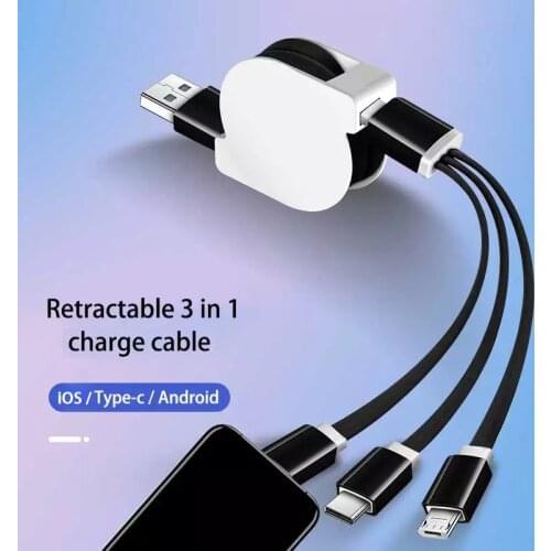 Portable Charge 3 in 1 USB Cable for Huawei for iPhone 12 11 Pro Max 3in1 Fast Charger Micro USB Type C Cable for Samsung xiaomi