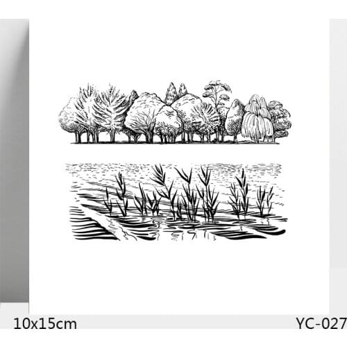 AZSG Grass and Tree Clear Stamps For DIY Scrapbooking/Card Making/Album Decorative Silicone Stamp Crafts