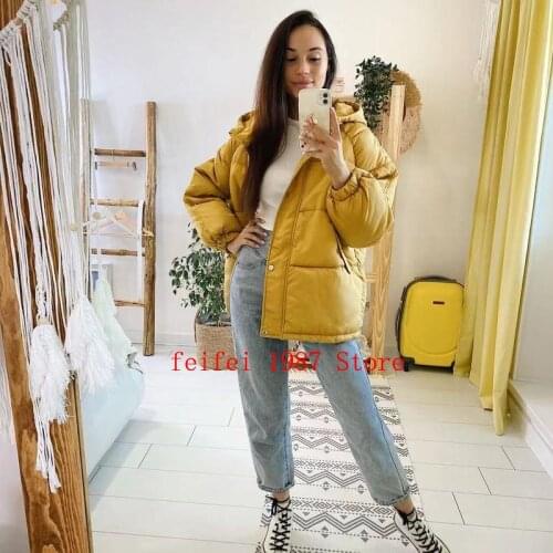 2020 New Short Purple Cotton-Padded Clothes Quilted Cotton Cloth Cotton-Padded Jacket Female Loose down Coat Winter