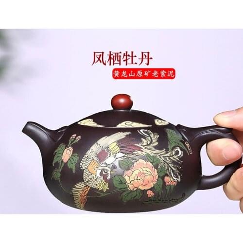 All hand undressed ore purple peony habitats chicken xi shi pot of violet arenaceous mud kung fu tea tea wholesale