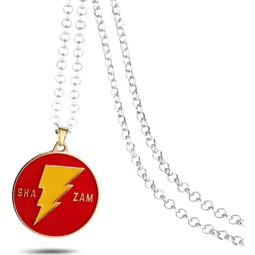 Shazam! Necklace Billy Batson Metal Pendant New Fashion Chain Necklaces Gifts for Kid Movies Jewelry
