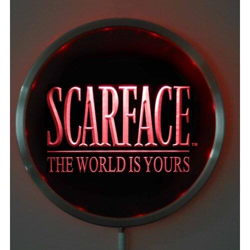 Rs-c0111 ScarfaceThe World LED Neon Round Signs 25cm/ 10 Inch - Bar Sign with RGB Multi-Color Remote Wireless Control Function