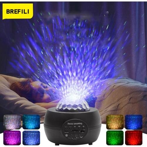 LED Star Night Light Lamp Music Starry Water Wave Colorful Starry Sky Projector Blueteeth Remote Control Projector Light Decor