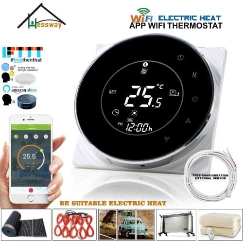 16A 250V Dual sensor floor heating thermostat sensor wifi wireless temperature controller for Works with Alexa Google home