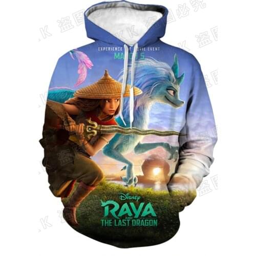Disney Anime Raya Hoodies Men Women Children Sweatshirts 3D Print Boy Girl Kids Streetwear Pullover Casual Coat Clothing