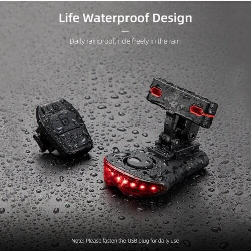 Wireless Remote Control Bicycle Tail Light Anti-Theft Warning Alarm Lamp MTB Mountain Road Bike Rechargeable Cycling Acessories